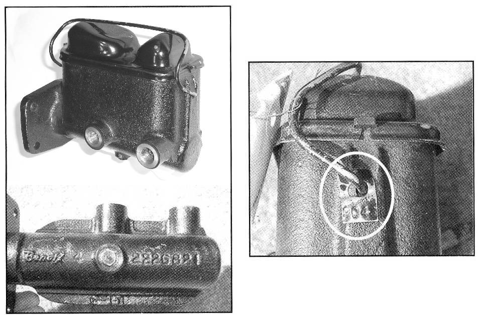 This unit has outlets located on the fender side of the casting. Note date code and manufacturing info metal-stamped into the casting (circled, see photo 7 also).