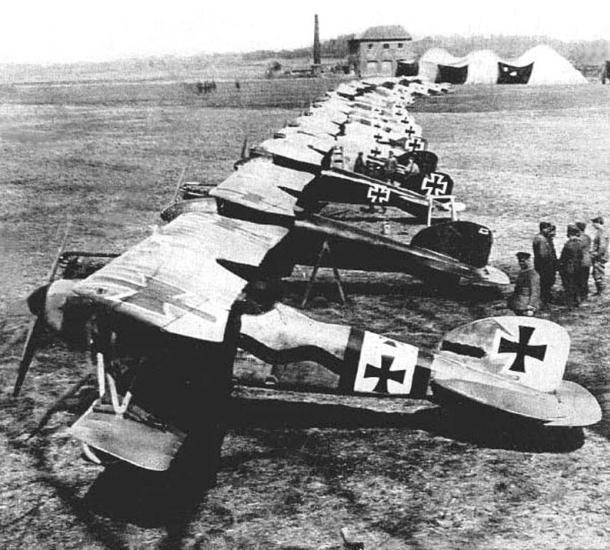 Richtofen's Jasta (Squadron) at Douai, France, 1917.