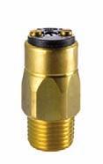 0167 Diaphragm pressure switches 42 V with brass body Brass body With M3 screw terminals or spade terminals Overpressure safe up to 35 bar With male thread Adjustment range in bar (tolerance at room