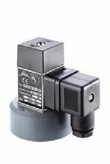 0175 Diaphragm pressure switches 250 V Aluminium body With changeover switch and silver contacts Overpressure safe to 25 bar With socket device similar to DIN EN 175301 (DIN 43650) Adjustable