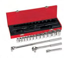 45 kg) 13-Piece 3/8-Inch Drive Socket Set - Metric 655 Set consists of the following pieces: Thirteen -point sockets: 7/16", 1/2", 9/16", 5/8",