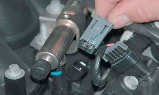 Disconnect the eight fuel injector connectors by