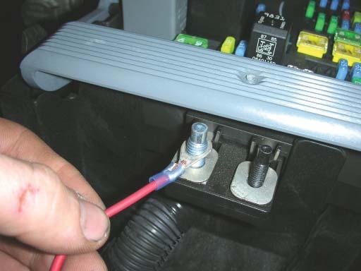 Take the yellow wire from the intercooler relay and connect the spade terminal end and install