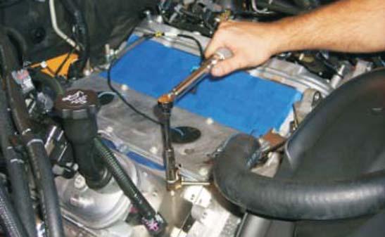 104. Install the O-ring gaskets onto the new coolant vent pipe bases using