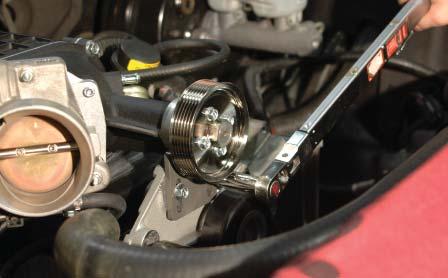 Mount the nose support bracket to the new tensioner bracket (make sure