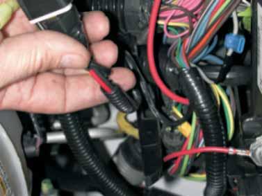 Attach the ring connector from the fused power wire in the same location as you did for the intercooler pump relay in step163.