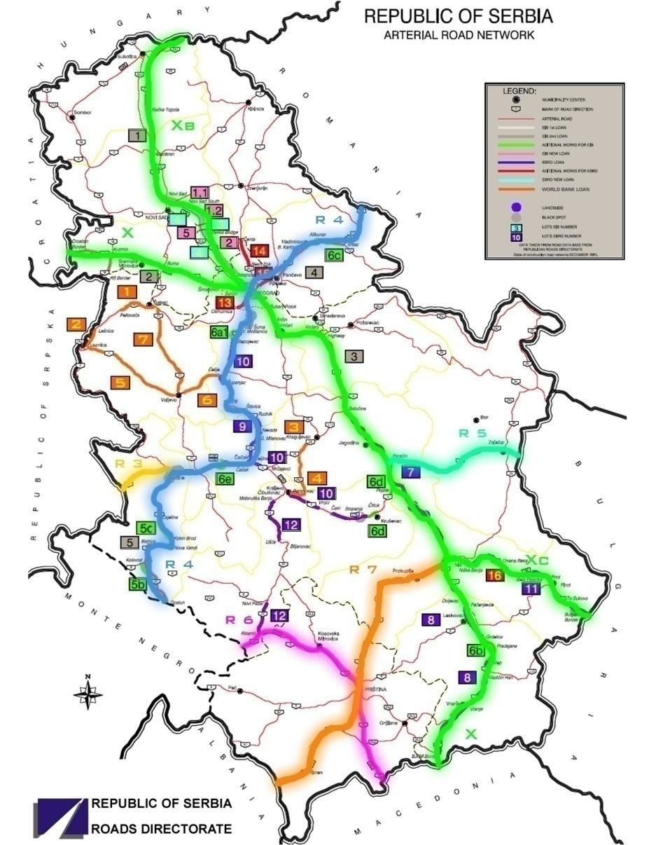56.158 km ROADS OF SERBIA HIGWAYS: 498 KM UNDER TOLL ROADS Half-higways: 136 km under toll roads