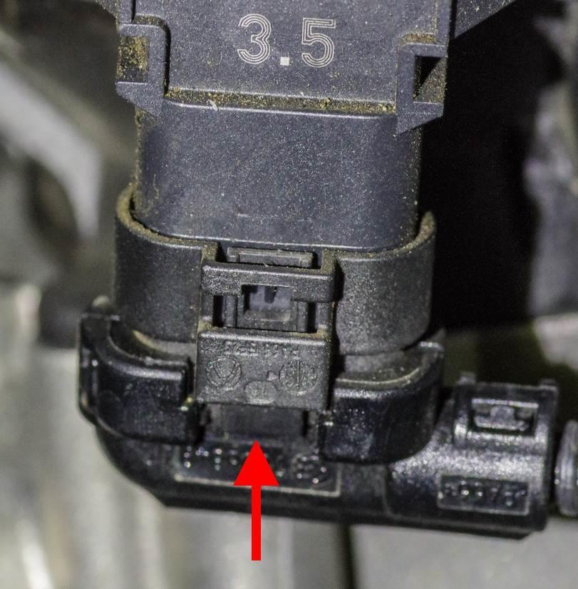 On the driver s side, find the TMAP sensor. Note that the factory connector on this side is a different style.