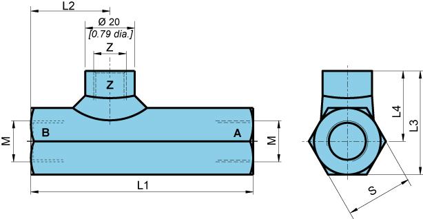 Check valves - Hydraulic components Dimensions Size 6 10 L1 90 [3.54] 94 [3.70] L2 32 [1.26] 34 [1.34] L3 42 [1.65] 45 [1.77] L4 28,5 [1.12 30 [1.18] S 27 [1.06] 30 [1.