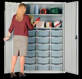 Supplied with polypropylene trays. Cupboards and trays delivered separately.