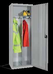 extra capacity lockers (slim cupboards) l Ideal for those users requiring additional hanging and storage space l Extra security with 3 point locking l Welded frame construction l Reinforced door l