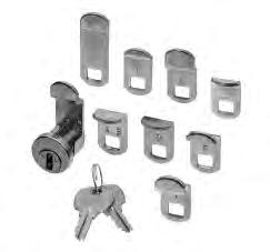 Standard Products All cams ship with 2 straight, 2 offset cams & mounting hardware Bright nickel finish Keyed-different Universal Mailbox Lock Commercial Bagged Products Product Number Keying Key