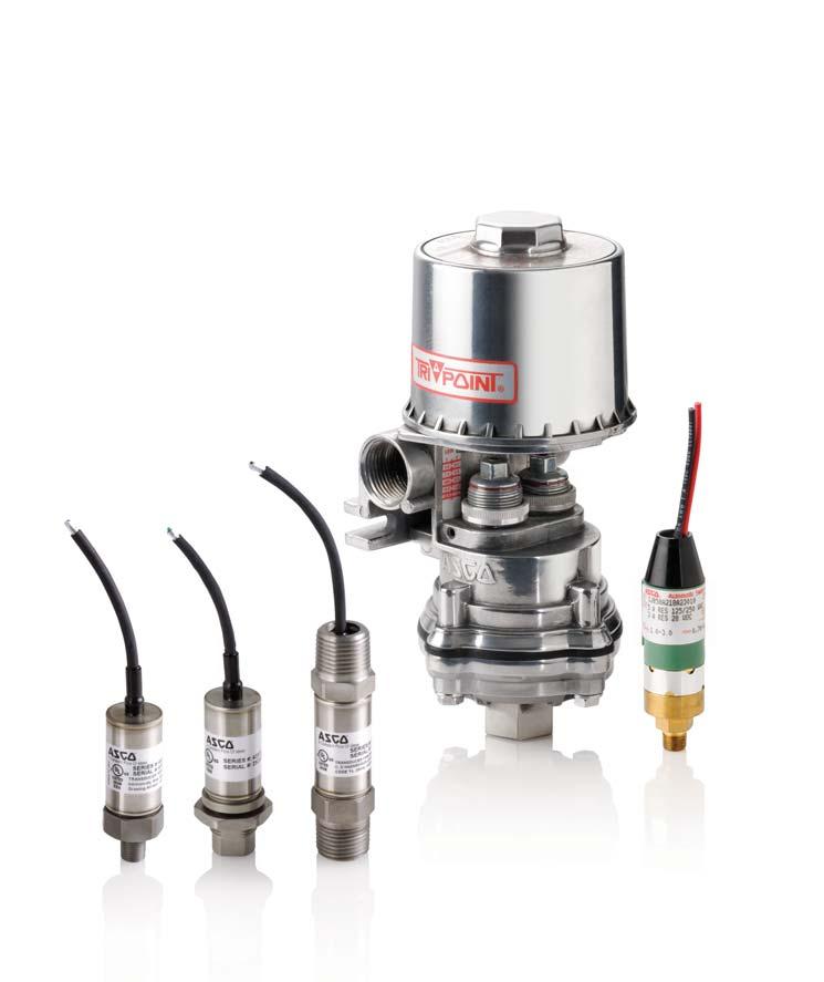 Pressure/Temperature Switches and Sensors ASCO Pressure Sensors ASCO pressure sensors provide accurate measurement and linear electrical output for all applications.