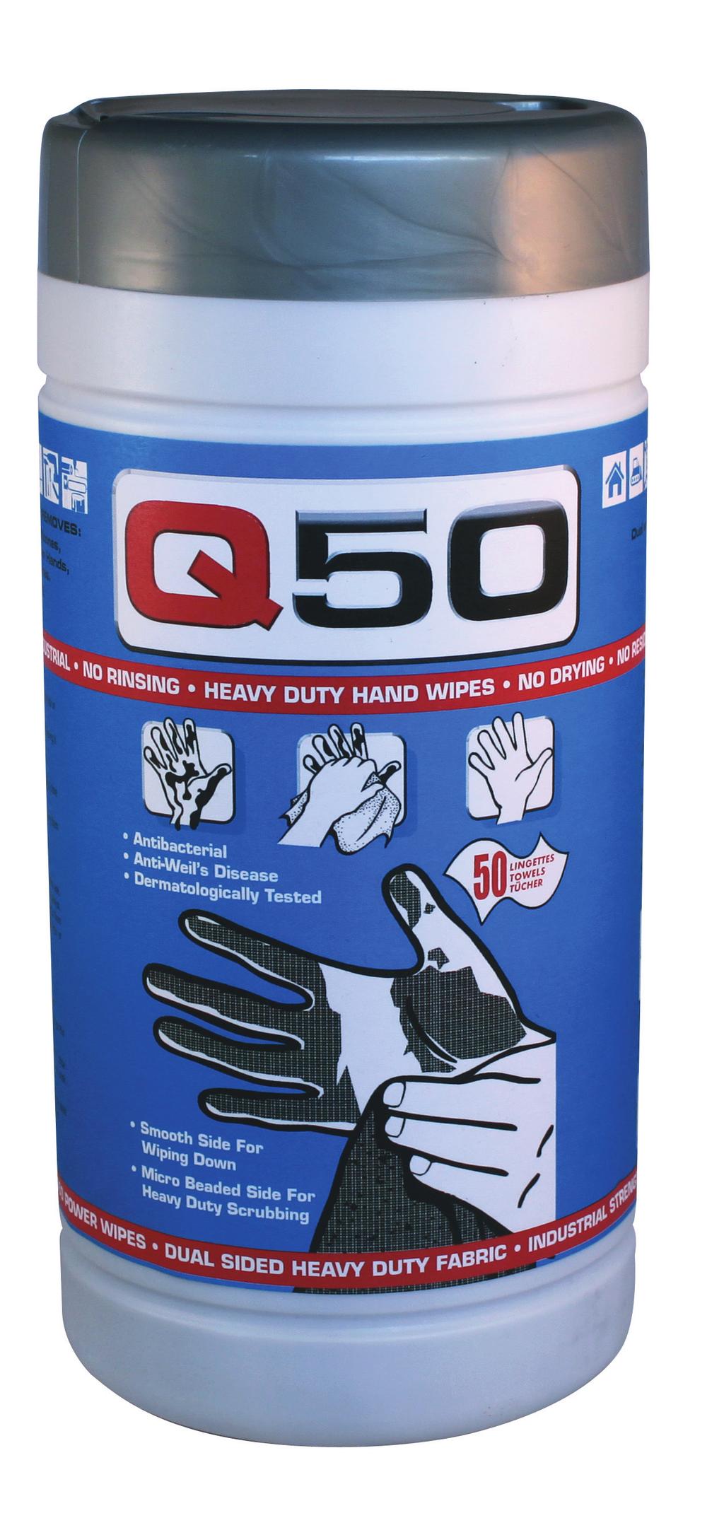 50 no water no soap no residue industrial strength power wipes Removes silicones, oil, grease, paint, mastic & more antibacterial with added vitamin E & aloe vera Product information Dual sided heavy