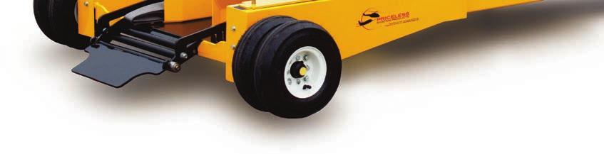 transmission Disc brake Heavy-duty frame LazySusan turntable Quick-Lock strap to secure nose wheel Low-profile pneumatic drive