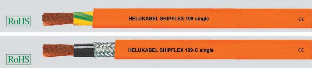 SHIPFLEX 109 cable for drag chain, halogenfree, EMC prefered type (CType), meter marking Special drag chain cable ULStyle 20234 Temperature range flexing 40 C to +80 C fixed 40 C to +80 C