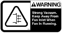 SAFETY PRECAUTIONS FAN AND BELT LABEL -
