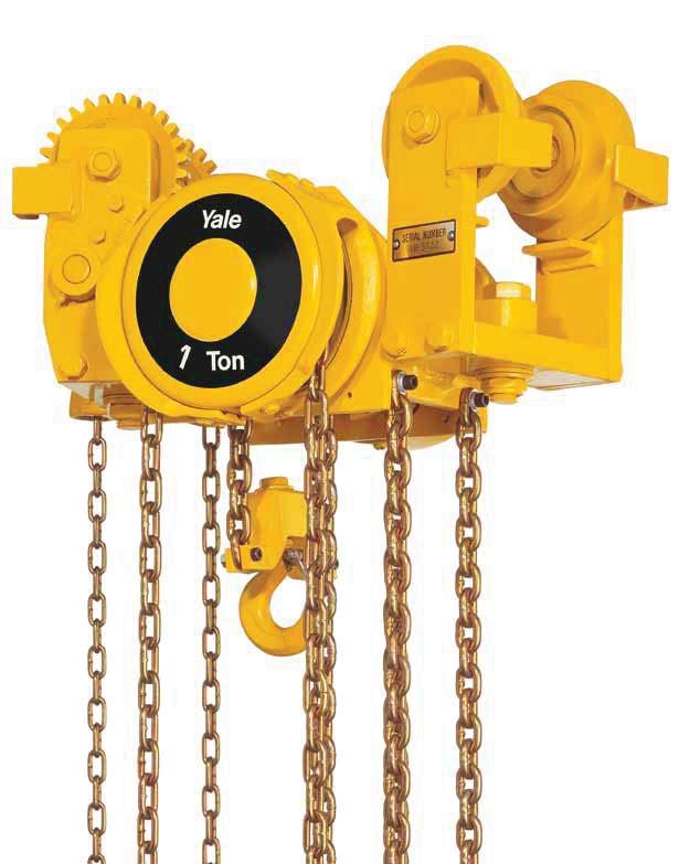 Swivel truck low headroom trolley hoist model VLRP and model VLRG Capacity 250-6000 The hand chain hoist series VLR with integrated manual trolley drive features extremely low headroom capabilities