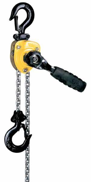 Hoisting Equipment Ratchet lever hoists Ratchet lever hoist model Yalehandy Capacity 250-500 The extreme low tare weight and the very compact design make the hoist easy to use even in confined