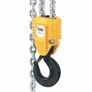 42 V low voltage control as standard. Options Stainless steel load chain.