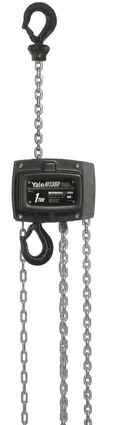 Hoisting Equipment Hand chain hoists Hand chain hoist model Towerlift Capacity 1000-2000 The Towerlift is the inverted version of the Yalelift 360 and specifically designed for operation on