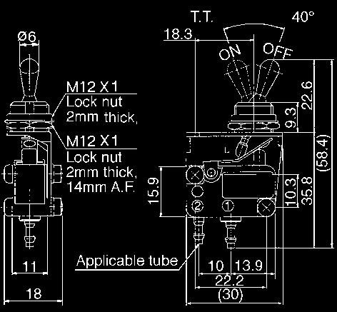 5mm Toggle Lever/ VM1010-4N-08, VM1010-4NU-08 VM1110-4N-08,