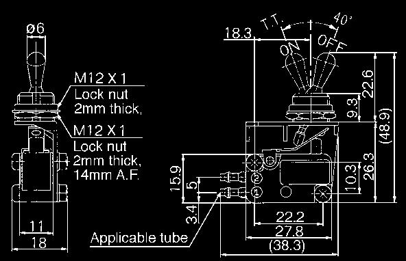 Applicable tube T0425 TU0425, T0403, TS0425 Side