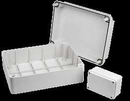 Ideal for terminal boxes, control boxes, power distribution