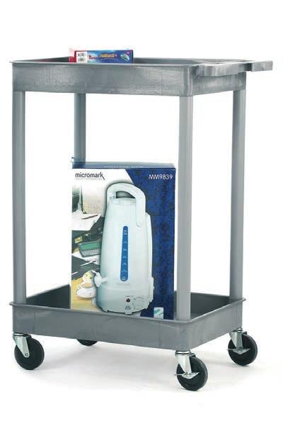 Trolleys HYGIENIC & EASY TO CLEAN HI524Y Shelf Trolleys Size L.W.H. Colour Wheel size Weight Code Price 850.