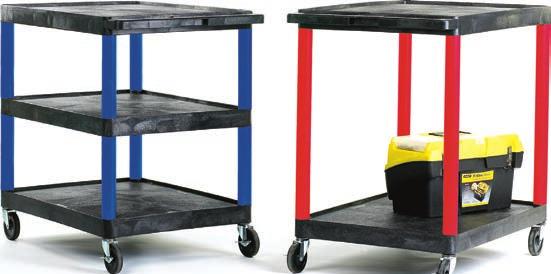 Coloured Legs Super strong polyethylene trolleys which are resistant to most substances Easy to clean - will not rust, dent or