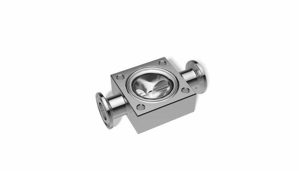 The valve body manufactured from one solid block makes VALV Straight Through the perfect solution for sterile and aseptic