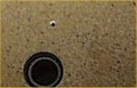 Figure 5: Etching hole (hole down to substrate level) in the MiniSKiiP bottom surface 1.