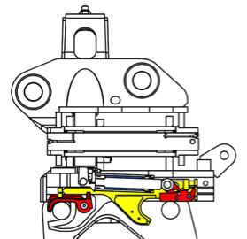 1 2 3 Fully extend slide and ensure that front safety latch is fully open. Line up Attachment and engage front pin. Fully retract slide and ensure that front safety latch is engaged over front pin.