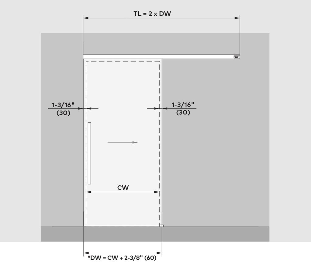dormakaba MUTO Premium & Comfort manual sliding door system Premium XL 120 Self-Closing (SC) Typical assemblies mounted to wall Note: XL 120 SC includes DORMOTION standard in the closing cycle,