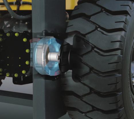 Superior "Productivity" and "Reliability" satisfy demanding operations Durable Wet Disc Brakes to withstand Severe Conditions ONLY The wet disc brake is sealed with oil to block dust penetration,