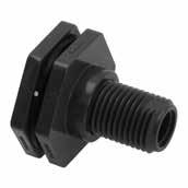 BFA SERIES BULKHEAD FITTINGS LARGE FLANGE Bulkhead Fittings are used to make quick and easy piping connections to tanks. 1/2" 3/4" 1" END CONN. PVC CPVC PP (FL) (EL) (FL) (EL) (FL) (EL) Skt. x Thd.
