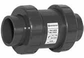 TC SERIES TRUE UNION BALL CHECK VALVES All Ball Check Valves are assembled with silicone free lubricant. PVC 1/4" - 4" CPVC 1/2" - 4" * END CONN. CTN QTY.