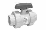 TB SERIES TRUE UNION BALL VALVES TB Series true union ball valves are offered in PVC, CPVC and the new Platinum GFPP. O-rings are or and seats are PTFE.