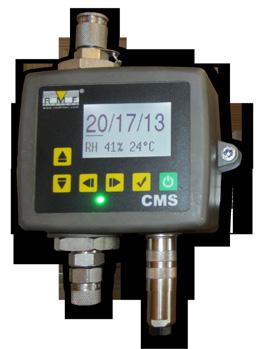 CMS WATER EN TEMPERATURE SENSOR The water sensor option measures water content using a capacitive RH (relative humidity) sensor. The results is expressed as percentage saturation.
