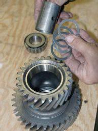 opposite sides of the case. The center cluster or idler gear is supported on both ends by tapered roller bearings.