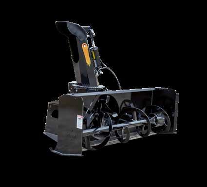 Meteor - Skidsteer Meteor Snow Blowers for Skid Steer Loaders feature one piece side plate construction for added strength and rigidity. They also feature an offset chute for better operator vision.