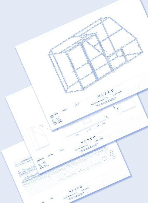 CAD Frame Drawings 3D Design Package To provide our customers with a fully detailed quotation, Hepco is able to produce full MCS CAD drawings and 3D views to customer s specification and