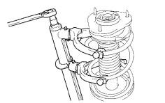 22mm socket & wrench and ratchet (d) Disconnect the strut assembly from the knuckle (Fig. 2-3).