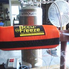Accu Freeze (8 to 12 ) Uses liquid nitrogen to locally freeze liquid within large diameter pipes Easy and quick repairs of liquidfilled pipe systems Avoids drainage of whole