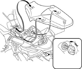 REPAIR PROCEDURE DRIVE SHAFT REMOVAL 1. Unlock the seat using the ignition key. Pull the seat back and remove it. 4.