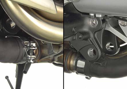 7. Remove the muffler bracket mounting nut, bolt and washers [4]. 10.