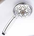 Shower HANDSHOWERS Surge 5 Function Handshower 5 Functions: Wide, Centerjet, Aeration, Massage and Wide + Centerjet Easy-Glide Selector Ring Easy Clean Nozzles Integral Check Valve 1.