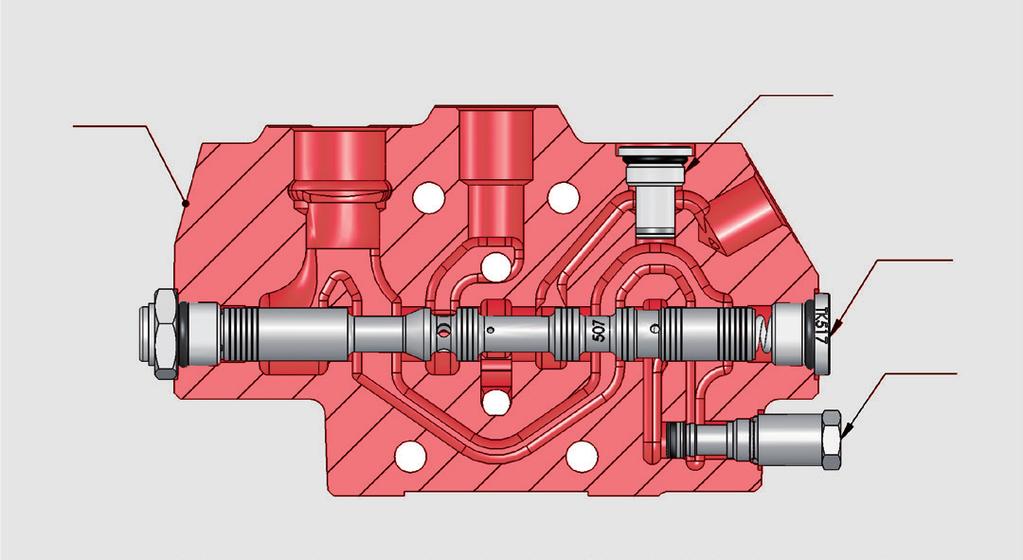 The integral TB in combination with flow control spool FK../TK.. form the primary relief valve function.