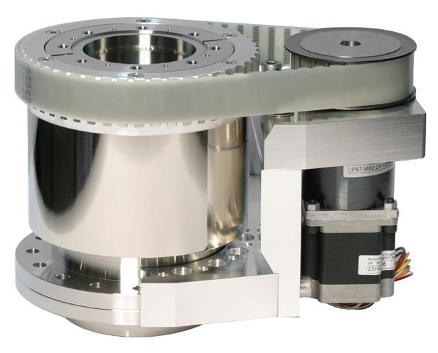 0 The MD100H is selected for demanding high torque and stiffness applications where a large bore is required, such as indexing robots or providing substrate rotation.