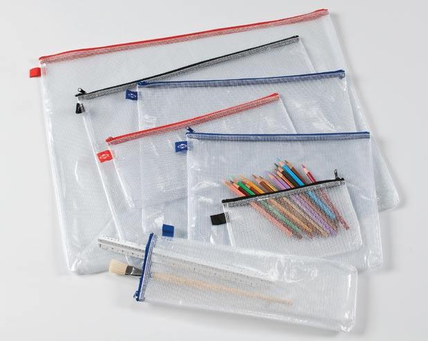 BBC8 NBC14 NBR811P Alvin 3-Ring Binder Mesh Bags NBR510 Made from high-quality see-through vinyl with mesh webbing, these handy